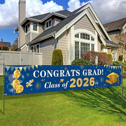 2026 Graduation Decorations Congrats Grad Class of 2026 Banner by Racenaf