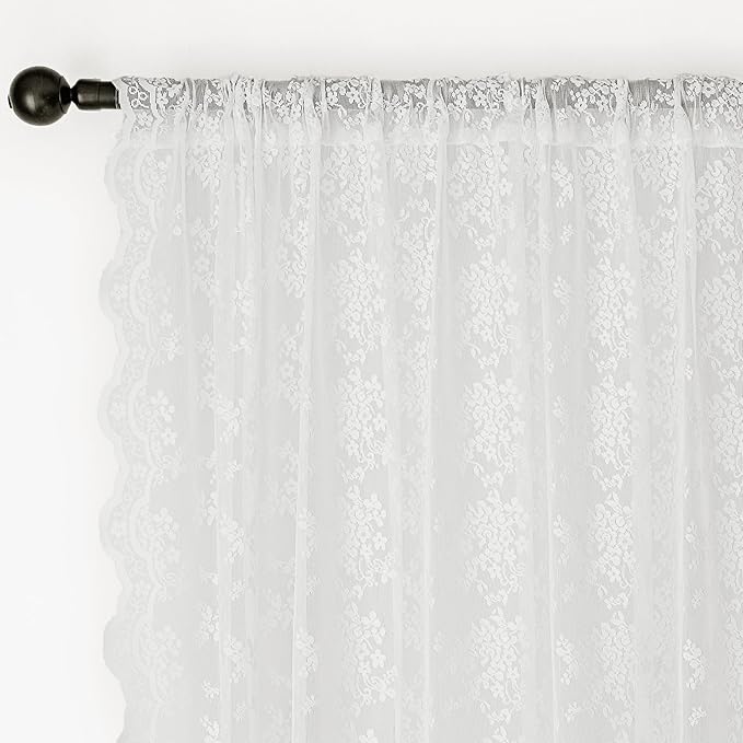 Anmao Vintage Lace Curtains 102 Inches Long 2 Panels Set, Romantic Elegant - Image 6