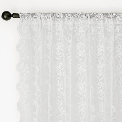 Anmao Vintage Lace Curtains 102 Inches Long 2 Panels Set, Romantic Elegant - Image 6