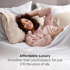 Bedsure Satin Pillowcases, Similar to Silk Pillow Cases Queen Size Set of 2, Cooling Pillow Case for Sleeping Women with Envelope Closure, Gifts for Women Men, Beige, 20x30 Inches, 2pcs