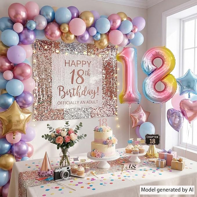 Rainbow Ombre Number 18 Balloon 40 Inch Pastel Foil Decor - Image 6