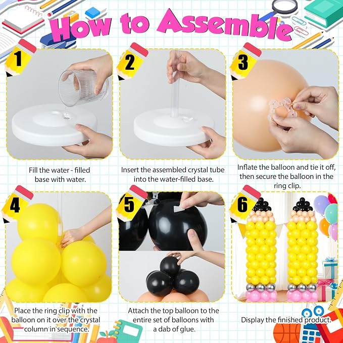 2 Sets Back to School Balloon Column Stand Kit - Image 3