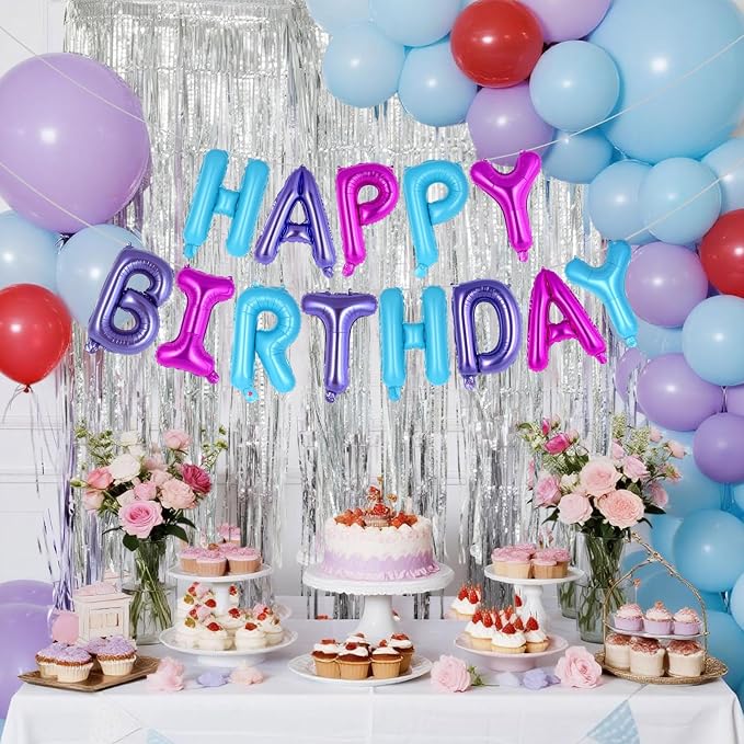 Happy Birthday Balloons Banner, Foil Balloon Personalized Name Letters Balloons - Image 2