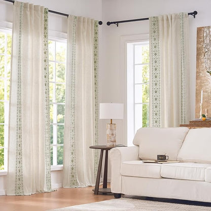 jinchan Floral Linen Curtains - Image 2