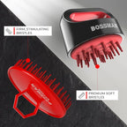 Bossman Titan Shower Scalp Massager – Scalp Exfoliator Brush – Ergonomic Silicone Scrubber for Product Build-Up, Dandruff & Pore Stimulation – Head & Beard Care Tool with Soft Bristles