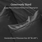 California Design Den Standard Queen Size Pillowcase Set - 400 Thread Count, 100% Cotton Sateen, Set of 2 Pillow Covers, Soft and Breathable - Black