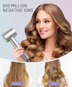 Cosy Companions Hair Dryer - 150000 RPM High-Speed Brushless Motor Negative Ionic Blow Dryer for Fast Drying, Low Noise Thermo-Control Hair Dryer with Diffuser and Nozzle, Silvery