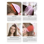 NuWay 4Hair C Brush - Professional Curved Hairbrush - Vented Design Delivers Smoothing And Volumizing Drying Experience - Heat Resistant Bristles For Drying Detangling and Styling - Petal Pink - 1 Pc