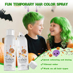 Green Temporary Hair Color Spray for Kids, Instant Colored Hair Dye Alternative for Girls Boys Teens Women Men, Disposable Washable, Quick Styling for Party Cosplay Christmas Halloween, 150ml