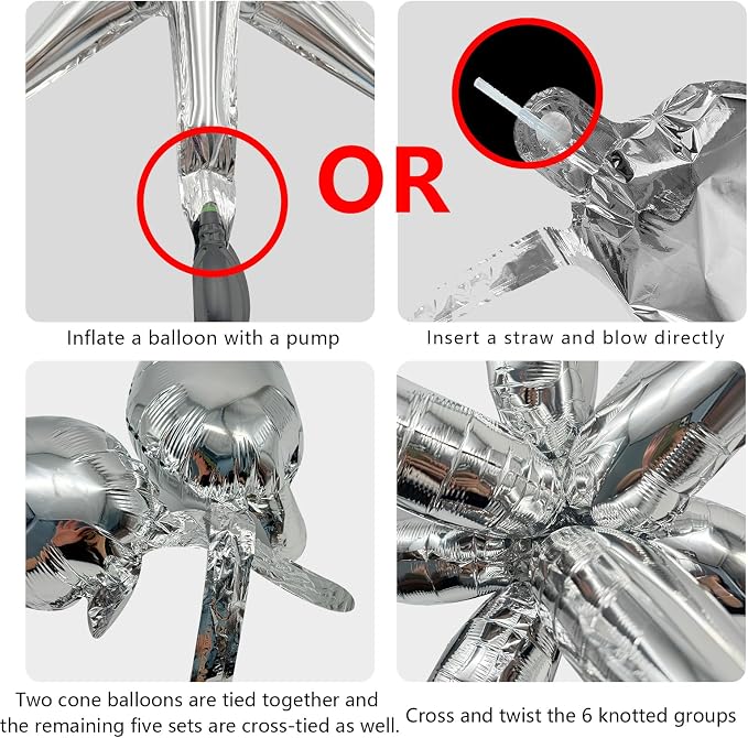 60Pcs Silver Star Balloons Birthday Decorations Explosion Mylar Balloons 12 - Image 6