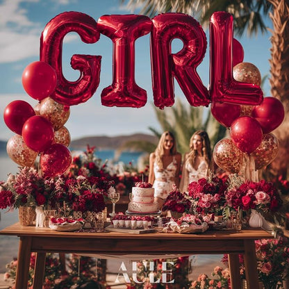 AULE 40 Inch Red G Balloon Letter Foil A-Z Birthday Big Alphabet | Birthday - Image 2
