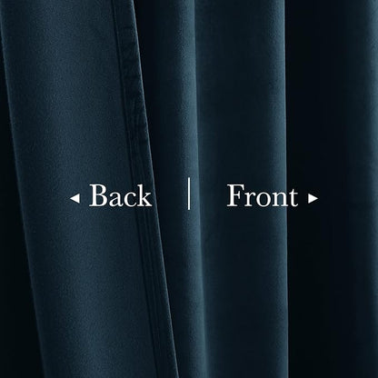 Navy Blue Doorway Curtain 80 inches Long Super Soft Velvet Thermal Insulated - Image 3