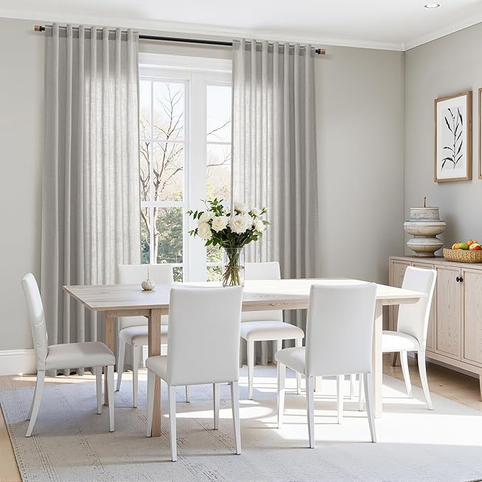 Light Gray Linen Curtains 108 Inches Long - Image 7