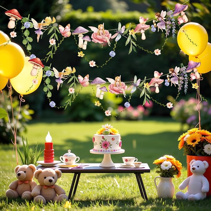 Fairy Party Banner, Fairy First Birthday Party Decorations, Flower Banner | - Image 7