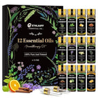 Top 12 Essential Oils Set, Pure Essential Oil for Diffuser, Humidifiers, Skin Care, Massage, Fragrance Oil Scent for DIY Candle and Soap Making, Gift for Friend