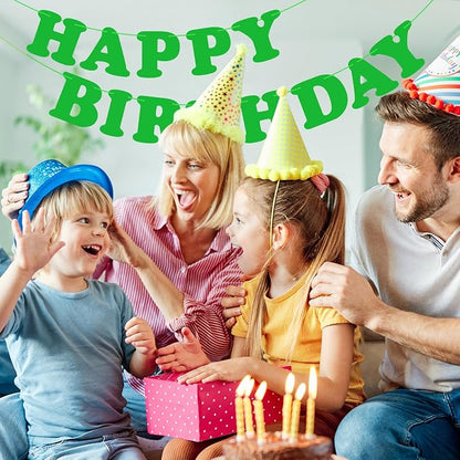 Green Happy Birthday Banner Birthday Party Decorations Sign Birthday Backdrop - Image 5