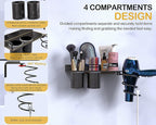MyLifeUNIT Hair Dryer Holder, Wall Mounted Blow Dryer Organizer with 2 Cups, Bathroom Hair Styling Tools Shelf