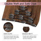 Pro2.0 Remy Real Human Hair Extensions Clip ins 120g Thick 7pcs Color #33 Dark Auburn Copper Remy Clip in Hair Extensions Real Human Hair 16inch Seamless Double Weft for Women（#33-16inch）
