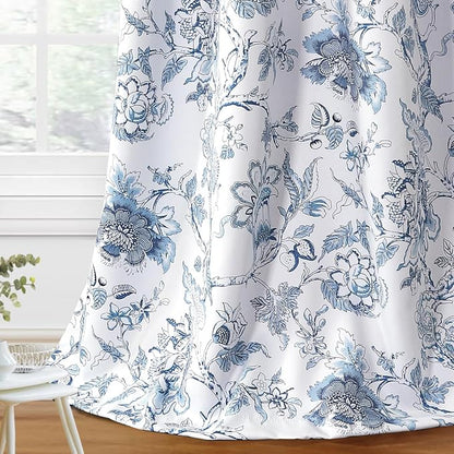 H.VERSAILTEX Blackout Curtains 63 Inch Length 2 Panels Set Floral Print Curtain by HVERSAILTEX