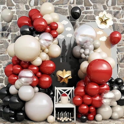 Ruby Red and Black Balloons Arch Kit by Jobkoo