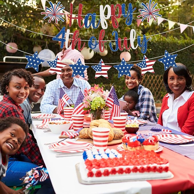 Happy 4th of July Banner Patriotic Decorations, Fourth of July Banner Hanging - Image 7