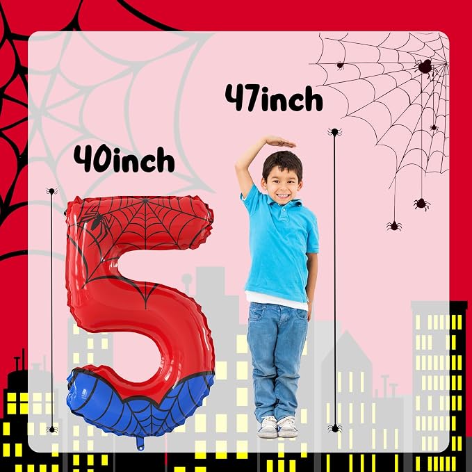 40 Inch Giant Spider Theme Number Foil Balloons - Image 3