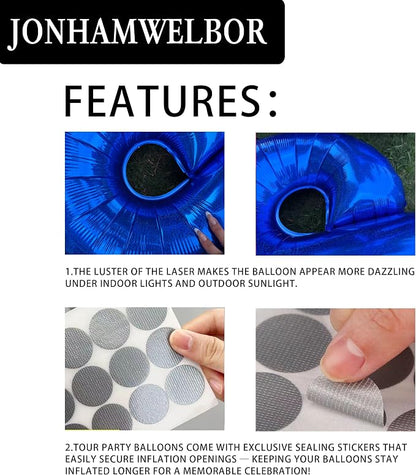 Jonhamwelbor 40 Inch Laser Blue Number 3 Balloon Foil Mylar Giant Balloon - Image 4