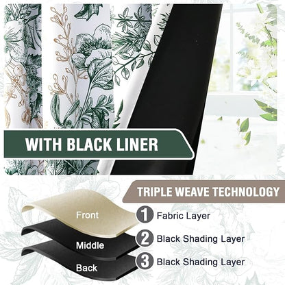H.VERSAILTEX Vintage Floral Curtains 108 inch Length 2 Panels Set 100% Blackout - Image 6