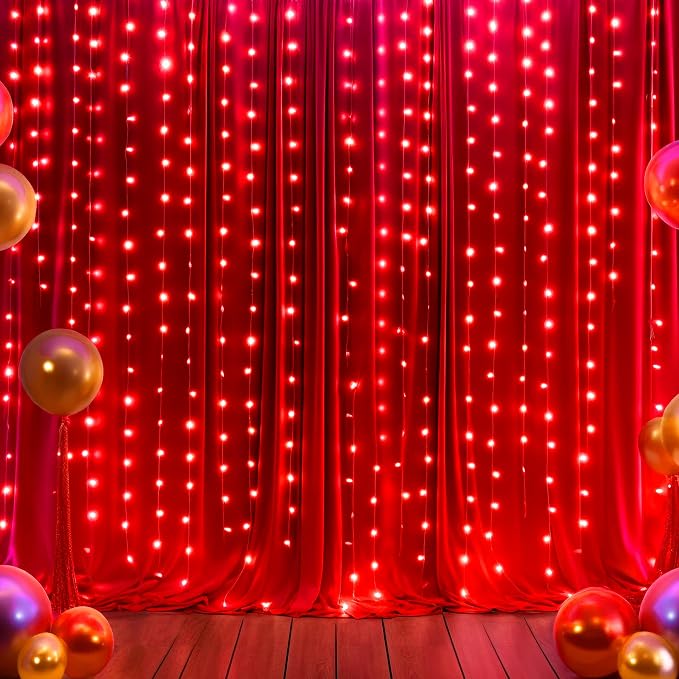 10x12 Red Backdrop Curtains for Wedding Party Wrinkle Free Backdrops Curtain - Image 9