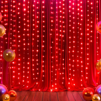 10x12 Red Backdrop Curtains for Wedding Party Wrinkle Free Backdrops Curtain - Image 9