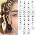 Star Hair Clips 2000s Y2K Snap Hair Barrettes Non Slip Star Hair Accessories Silver Metal Hair Clips for Girls Women -30 PCS 1.18"