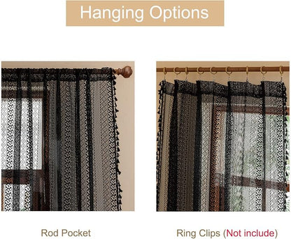 Sutuo Home Lace Boho Curtains 2 Panels - Image 5