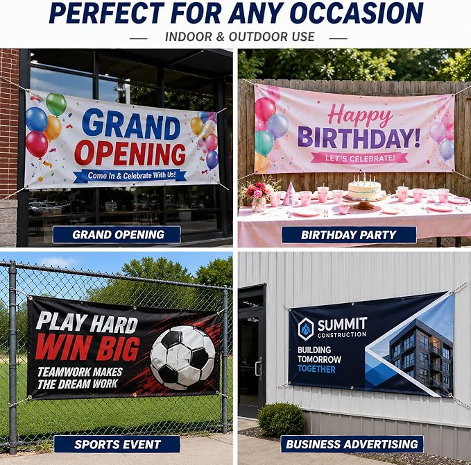Custom Banner, 13oz Heavy Duty Personalized Banner, Full Color High Resolution - Image 2