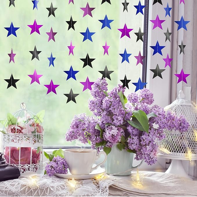Patelai Glitter Star Garland Banner 2026 Graduation Decor 130 Feet Star Hanging - Image 5