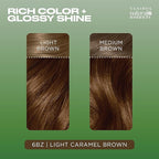 Clairol Natural Instincts Demi-Permanent Hair Dye, 6BZ Light Caramel Brown Hair Color, Pack of 3