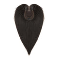 Hairro Human Hair Toppers with Side Bangs, 3D 360° Seamless Real Hair Toppers, Hand-Tied with 3.5"x4.7" U-shaped Base, Clip-In Hairpieces to Add Volume on Top, 12 Inch Natural Black