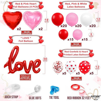 KatchOn Valentines Day Decorations Arch Set, Love Balloons Script, Heart - Image 3