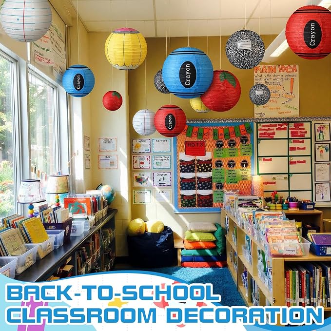 12 Pcs Back to School Classroom Paper Lanterns 10 Inch Classroom Hanging - Image 5
