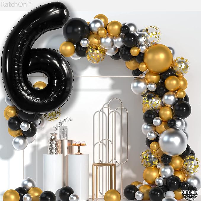 KatchOn, Giant Black Number 6 Balloon - Image 7