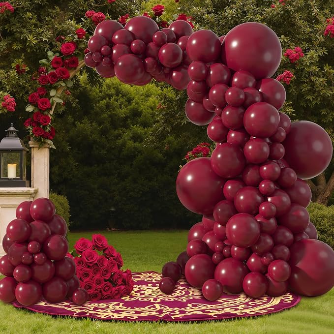 Amandir 153pcs Burgundy Balloons Arch Garland Kit Different Sizes | 18 12 10 5 - Image 6