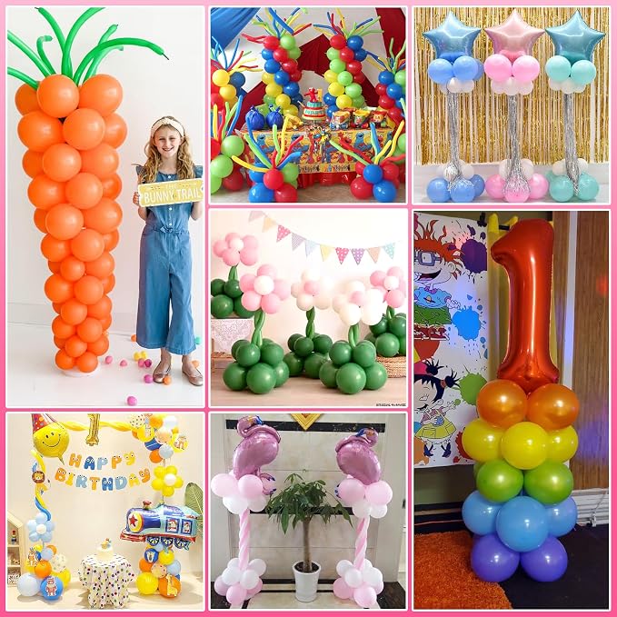 Voircoloria Balloon Stand Kit Set of 2, 7FT Adjustable Height Balloon Column Kit - Image 7