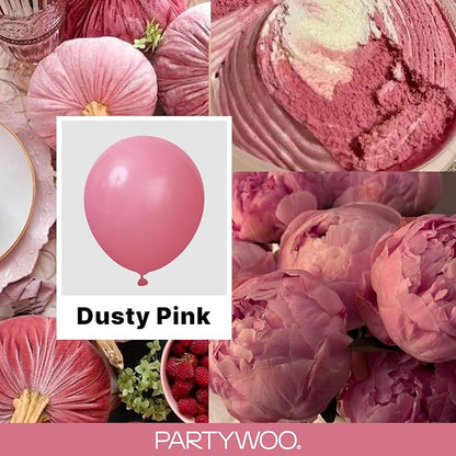 PartyWoo Mauve Dusty Balloons 100pcs Pink Rose Color 18 12 10 5 Inch | Balloons - Image 2
