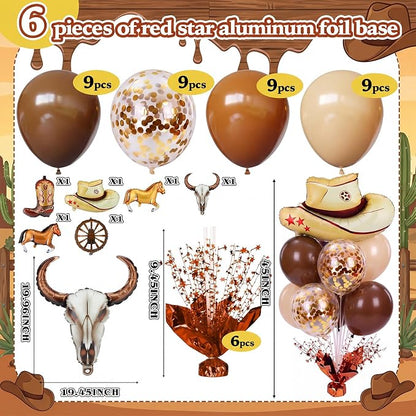 Civaner Cowboy Party Balloons Stand Kit 6 Sets - Image 3