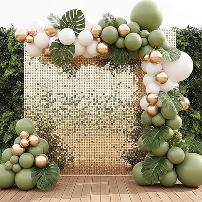 RUBFAC Sage Green Balloons Different Size Green Balloon Arch 154pcs | Olive - Image 5