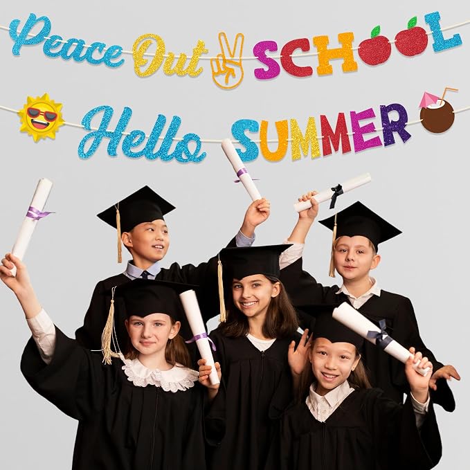 Peace Out School Hello Summer Banner - Image 2