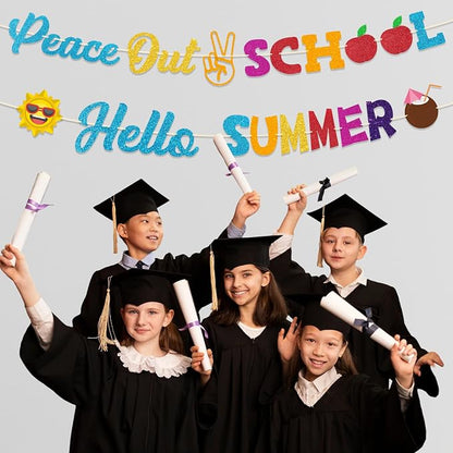 Peace Out School Hello Summer Banner - Image 2