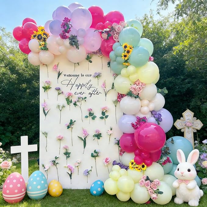 154Pcs Spring Wildflower Balloons Arch Garland Kit | Pastel Color Balloons - Image 6