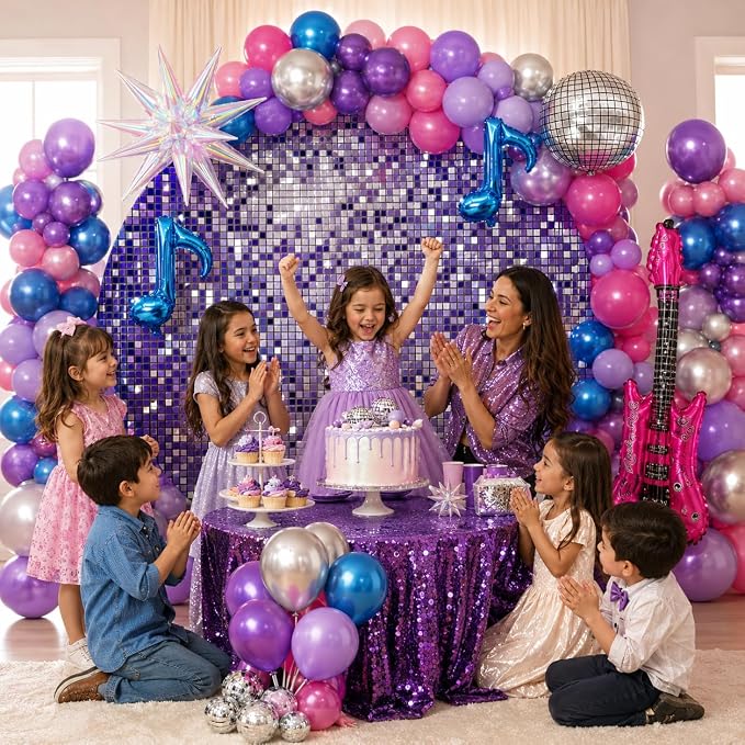 Kpop Music Balloon Garland Arch Kit, Pastel Hot Pink Metallic Blue Purple - Image 4