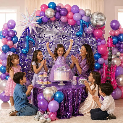 Kpop Music Balloon Garland Arch Kit, Pastel Hot Pink Metallic Blue Purple - Image 4