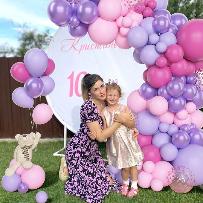 Amandir 153Pcs Pink Purple Balloons Arch Garland Kit Different Sizes | 18 12 10 - Image 7